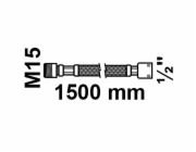 Sprchová hadice Kirchhoff 150 cm černá 18,7 mm (1/2" vnitřní) x M15 vnější