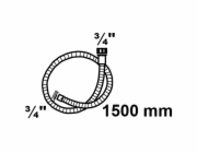 Prodloužení přívodní hadice Kirchhoff 26,4 mm (vnější závit 3/4") x 1,5 m x vnitřní závit 3/4"