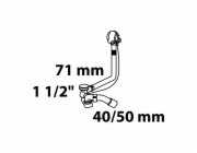 Odtoková a přepadová armatura pro vanu Kirchhoff 47,8 mm (1 1/2") x 50 mm bílá