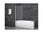 Skládací vanová zástěna Aurlane Silver Classic, 80 cm x 140 cm, chrom, jednodílná