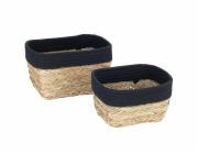 Úložný koš Wenko Rika M 15 cm x 25 cm x 18 cm přírodní-černá