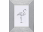 Plastový rám 10 cm x 15 cm Stříbrný metalický vzhled