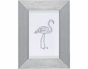 Plastový rám 10 cm x 15 cm Stříbrný metalický vzhled