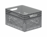 Eurobox-System Systémová krabice Eurobox, perforovaná, 40 x 30 x 22 cm, šedá