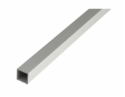 Čtvercová trubka, stříbrně eloxovaná, 10 mm x 10 mm x 2000 mm