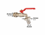 Kulový kohout s hadicovou koncovkou 26,4 mm (R 3/4)