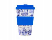 Ecoffee cup Ekologický hrnek s motivem kávy 400 ml - modrý Delfts