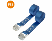 CONACORD Napínací popruh PES s přezkou, průměr 25 mm, délka 2,5 m, modrý, balení po 2 kusech