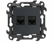Kontakt-Simon Simon 24 Dvojitá počítačová zásuvka RJ45 kategorie 5e grafit matná N52.01/38