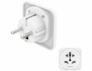 Hama Cestovní adaptér typ E/F pro Evropu, 3pinový, bílý