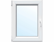 Bílé PVC okno s hodnotou Uw 0,91 W/m2K, trojité zasklení, 75 x 90 cm (Š/V), otevírání vlevo