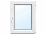 Bílé PVC okno, Uw-0,91/Š, trojité zasklení, 100x120 cm (Š/V), otevírání vpravo