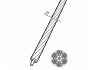 CONACORD Ocelové lano 6 x 7-FC verze O 2 mm, prodáváno v metráži