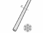 CONACORD Ocelové lano V4A z nerezové oceli 6 x 7-WC O 3 mm, prodáváno v metráži
