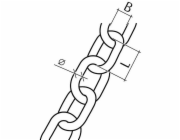 CONACORD Svářecí řetěz typ A, ocel, 2,5 mm x 14 mm, nikl, prodává se na metráž