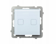 Ospel Sonata Touch Dvouskupinový dotykový spínač, 10AX IP20, bílé sklo, ŁPDT-2RS/m/31, s podsvícením + wi-fi 230V 50/60Hz