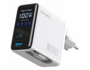4smarts GaN Flex Screen AI 100W 2xUSB-C + USB-A bílá nabíječka