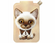 Nimmy Pouzdro na telefon s magnetickou peněženkou a stojánkem (New Big-Eye Cute Pets 2.0 Cat) Hnědá