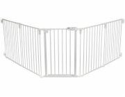 Tectake Kovová psí zábrana s dvířky, bílá, 62,5 – 300 – 76,5 cm