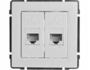 KOS KOS66 dvojitá počítačová zásuvka 2 x RJ45 bílá (660467)
