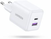 Ugreen Nabíječka Ugreen 65015, mobilní nabíječka, sluchátka, mobilní telefon, powerbanka, tablet, telefon, bílá, střídavý proud, rychlé nabíjení, interní