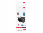 Swissten Síťový Adaptér Edge GaN 1x USB-C PD 35W + 1x USB-A 18W QC Černý