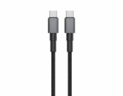Nabíjecí a datový kabel TECHNIK USB-C/USB-C 1m, 60W 20V 3A, černý