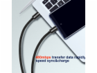 Swissten Datový Kabel Textile USB-C / USB-C 0,2m Černý