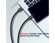 Swissten Datový Kabel Textile USB-C / USB-C 0,2m Černý