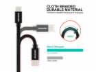 Swissten Datový Kabel Textile USB-C / USB-C 3m Stříbrný