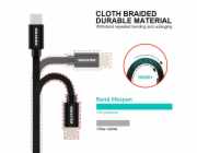 Swissten Datový Kabel Textile USB-C / USB-C 3m Stříbrný