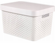 CURVER Infinity Úložný box s víkem Bílá/puntíky 17l