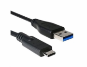 C-Tech CB-USB3C-10B USB 3.0 AM na Type-C, (AM/CM), 1m, černý kabel