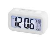 Hodiny Trevi, SLD 3068S WH, digitální, hodiny, LCD displej, snooze, světelný senzor, 2 x AAA, barva bílá