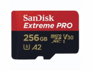 SanDisk micro SDXC karta 256GB Extreme PRO (200 MB/s Class 10, UHS-I U3 V30) + adaptér
