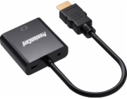 PremiumCord převodník HDMI na VGA se zvukem 3,5mm stereo jack, černá