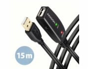 AXAGON ADR-215, USB 2.0 A-M -> A-F aktivní prodlužovací / repeater kabel, 15m