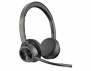 Poly Voyager 4320 MS Teams bezdrátová náhlavní souprava, BT700 USB-A adaptér, stereo, nabíjecí stojánek