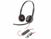Poly Blackwire 3220 náhlavní souprava, USB-C/A adaptér, stereo