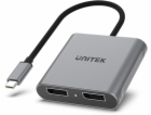 USB adaptér Unitek V1404A USB-C - HDMI x2 stříbrný (V1404A)