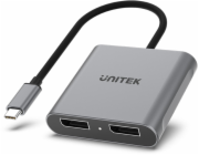 USB adaptér Unitek V1404A USB-C - HDMI x2 stříbrný (V1404A)