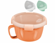 Dóza Curver® 900 ml, s uškom, otvárateľné veko, s rúčkou, mix farieb mint/sivá/broskyňová, hrnček 17