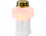 Svíčka hřbitovní LED bateriová 15 cm kříž bílá MagicHome (2xAA)