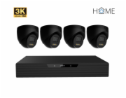 iGET HOME N85P4 - kamerový NVR PoE set 3K rozlišení, 8CH NVR + 4x kamera se zvukem, IR a LED