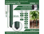 Zahradní tyč SB 16/2100 mm, ocel/plast, zelená, opora pro rostliny a rajčata