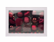 Sada vánočních hraček na stromeček Christmas Touch vínová, 50 dílků.