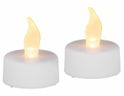MagicHome Vianoce svíčky, LED čajová svíčka, sada 2 kusů, bílá, na hrob, pohyblivý plamen