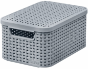 Košík s vekom Curver® STYLE S, sivý, s vekom, 19.8x29.1x14.2 cm