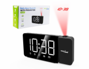 Digitální rádiobudík s LED projektorem GreenBlue, FM rádio, budík, 12/24 hodinový formát, napájení USB 5V DC + CR2032, GB172