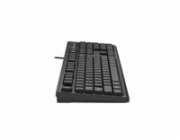 A4tech FKS12, multimediální kancelářská tichá klávesnice, CZ/US, USB, černá